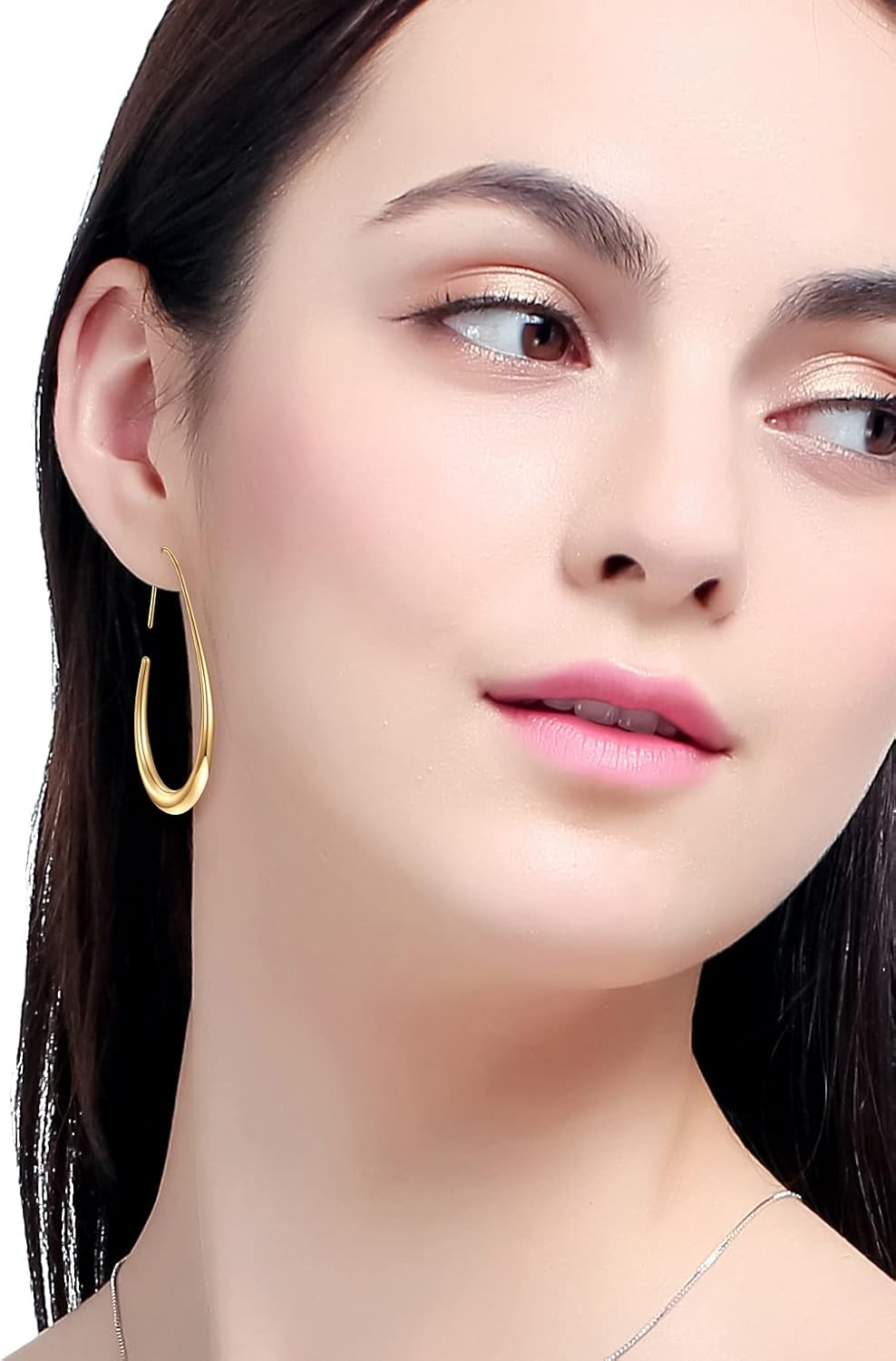 Lightweight Teardrop Hoop Earrings - Image 4