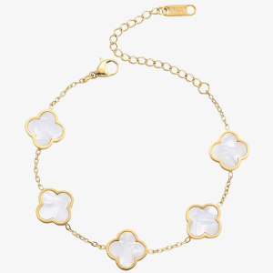 18K Gold Plated Four-Leaf Clover Bracelet