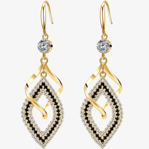 Linear Swirl Dangle Earrings