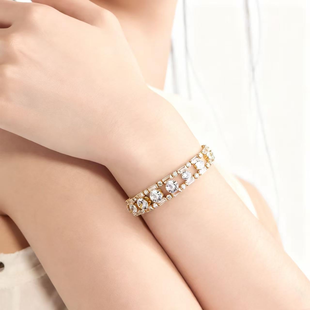 14K Gold Plated Women’S Tennis Bracelet - Image 2