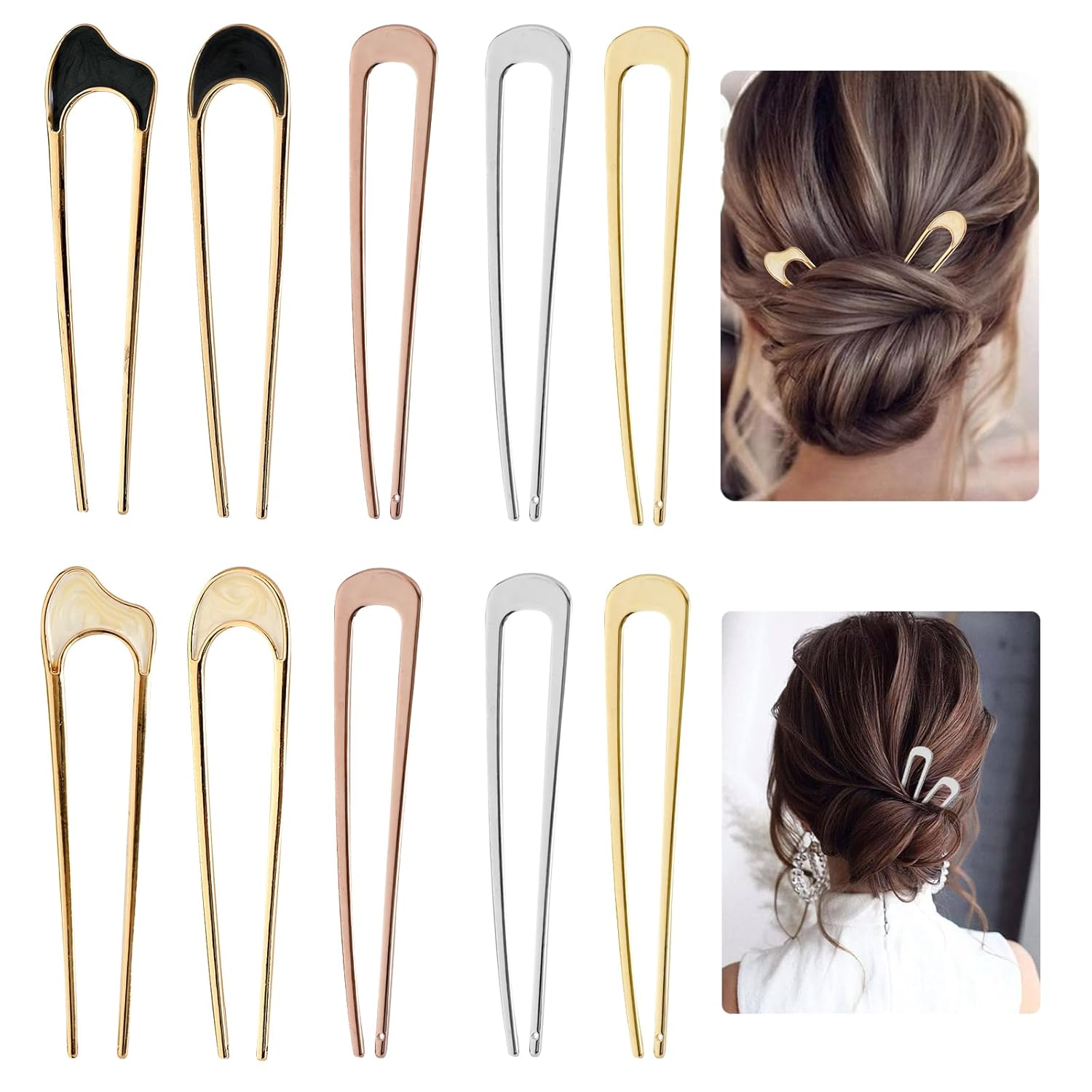 10Pcs Metal French Hair Pin Set - Image 2