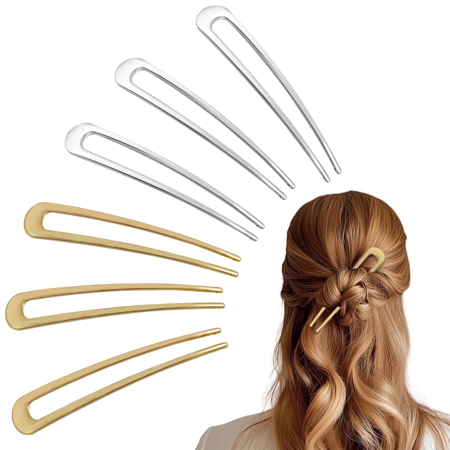 Metal U-Shaped French Hair Pins - Image 8
