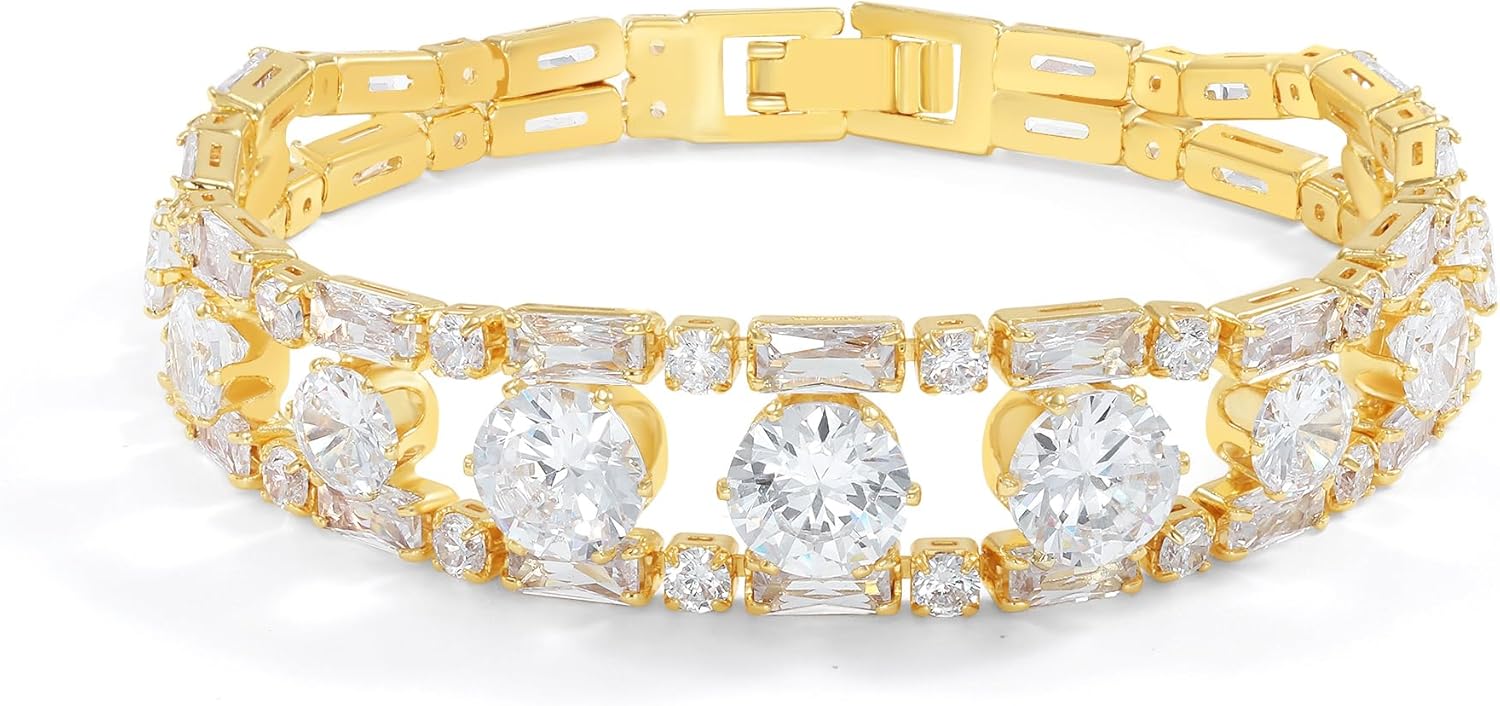 14K Gold Plated Women’S Tennis Bracelet - Image 7