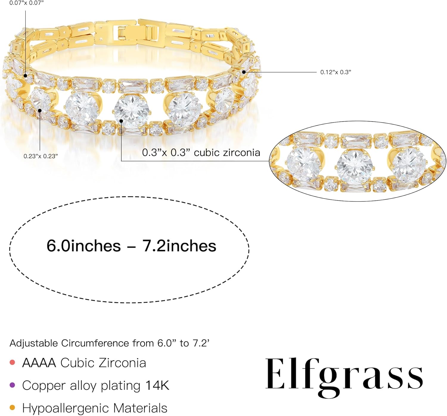 14K Gold Plated Women’S Tennis Bracelet - Image 5