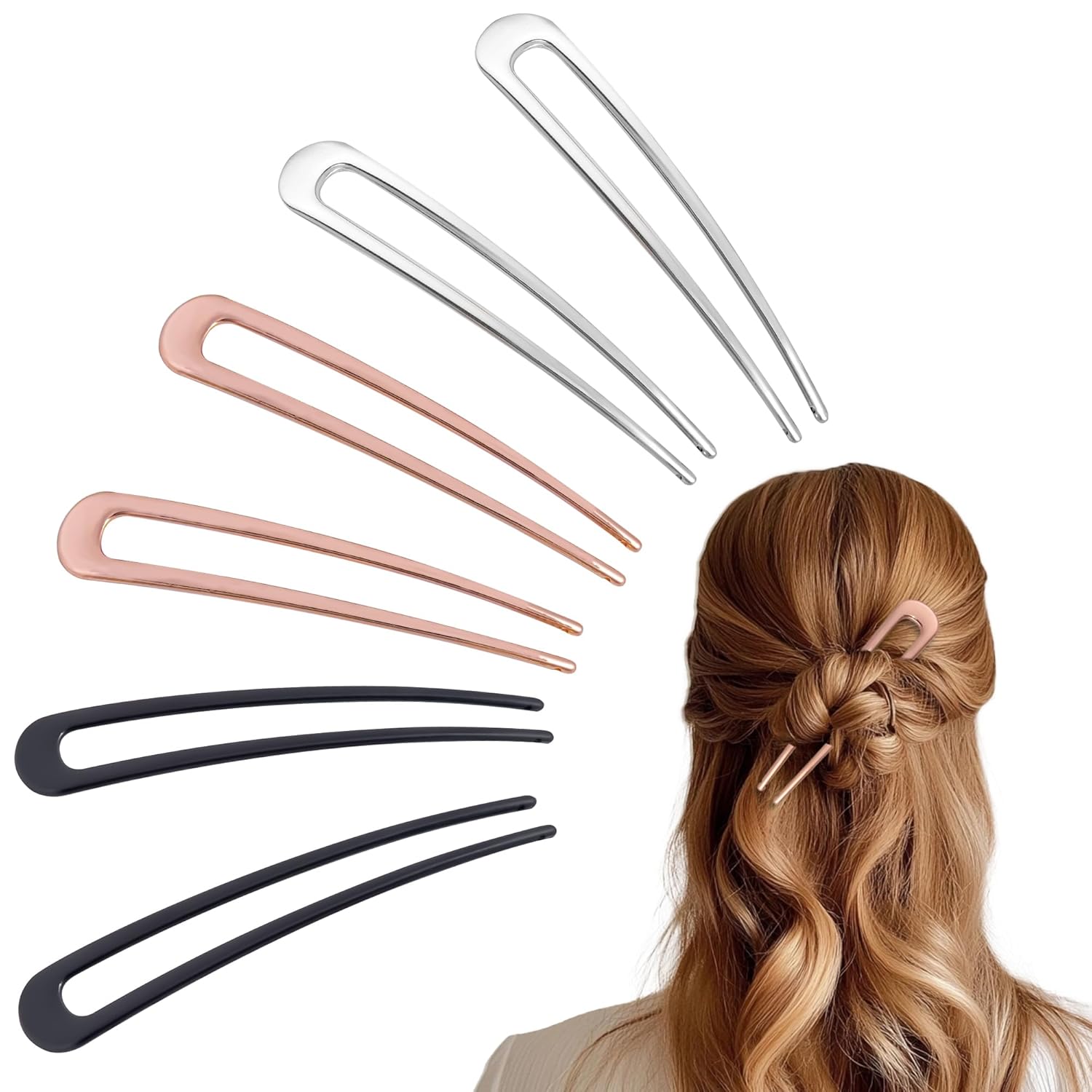 Metal U-Shaped French Hair Pins - Image 14