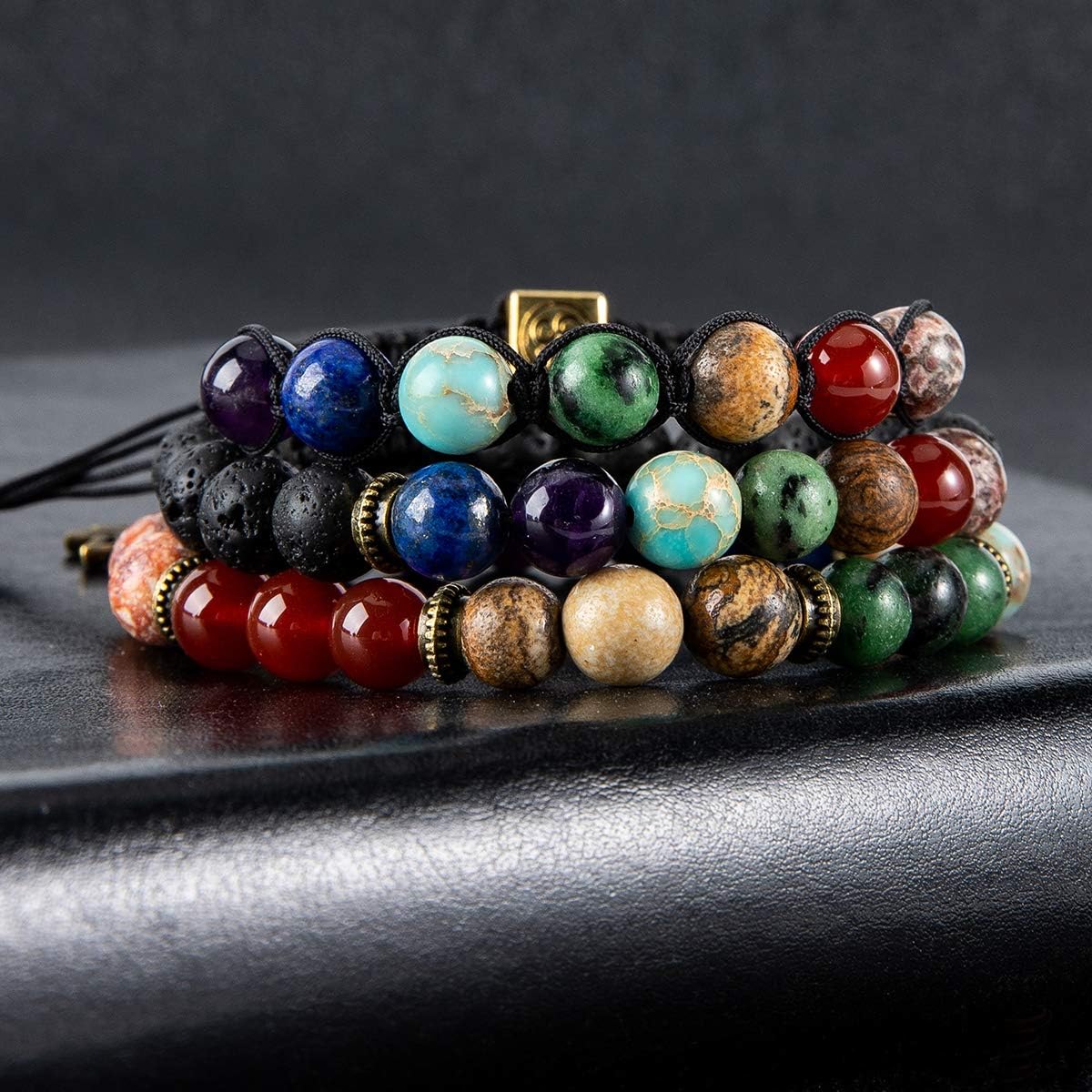 7 Chakra Bead Bracelets 3-Pack - Image 3