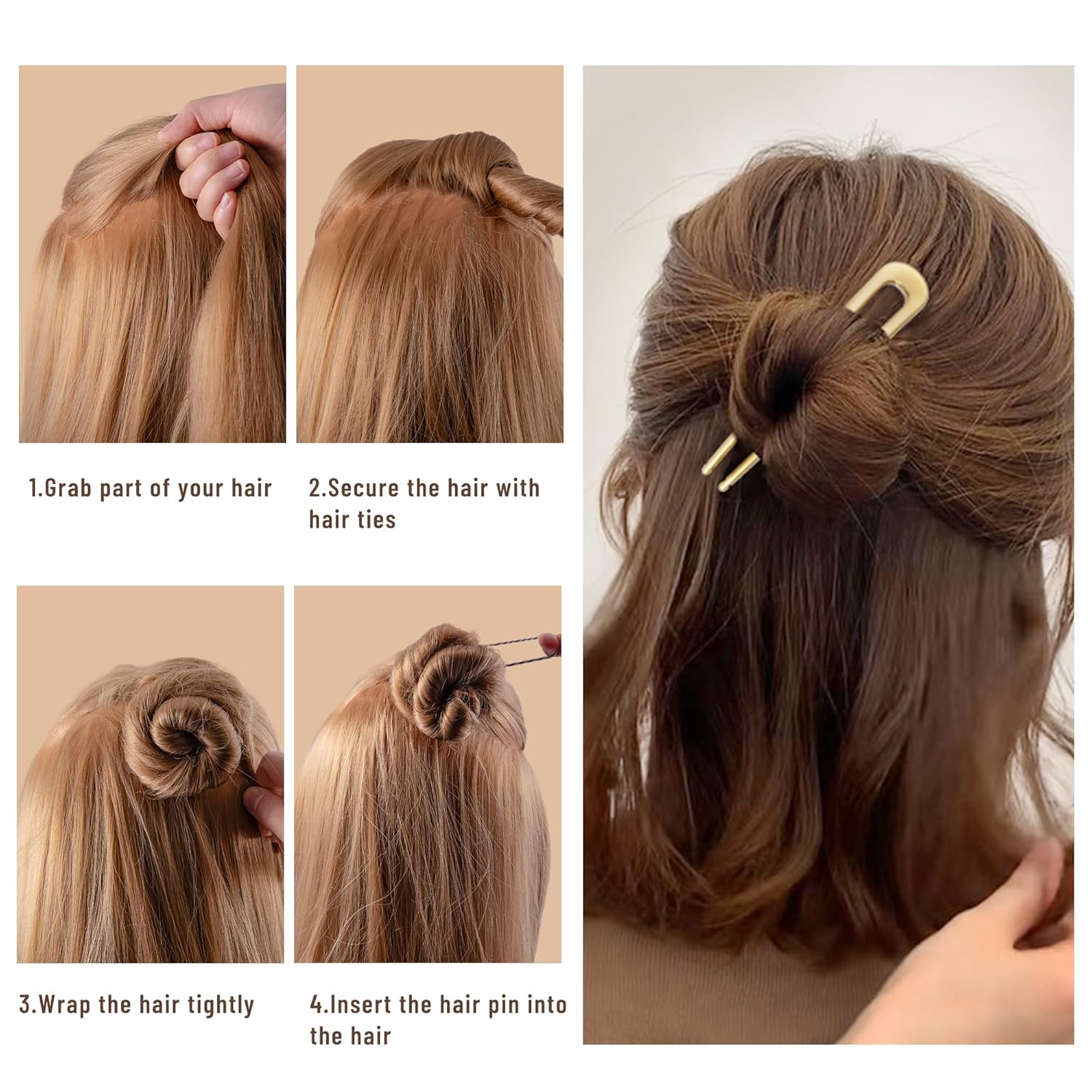 Metal U-Shaped French Hair Pins - Image 3