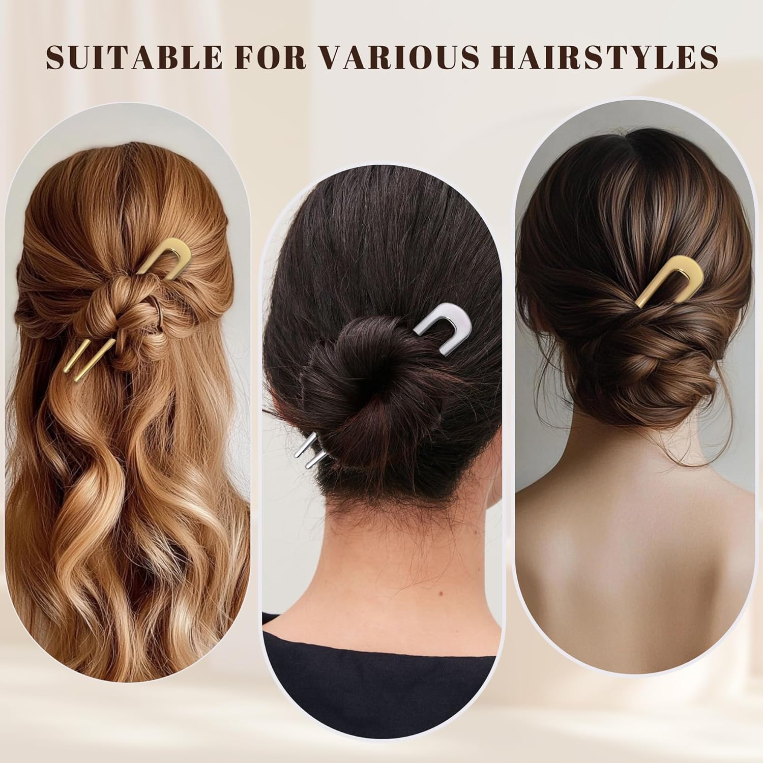 Metal U-Shaped French Hair Pins - Image 4