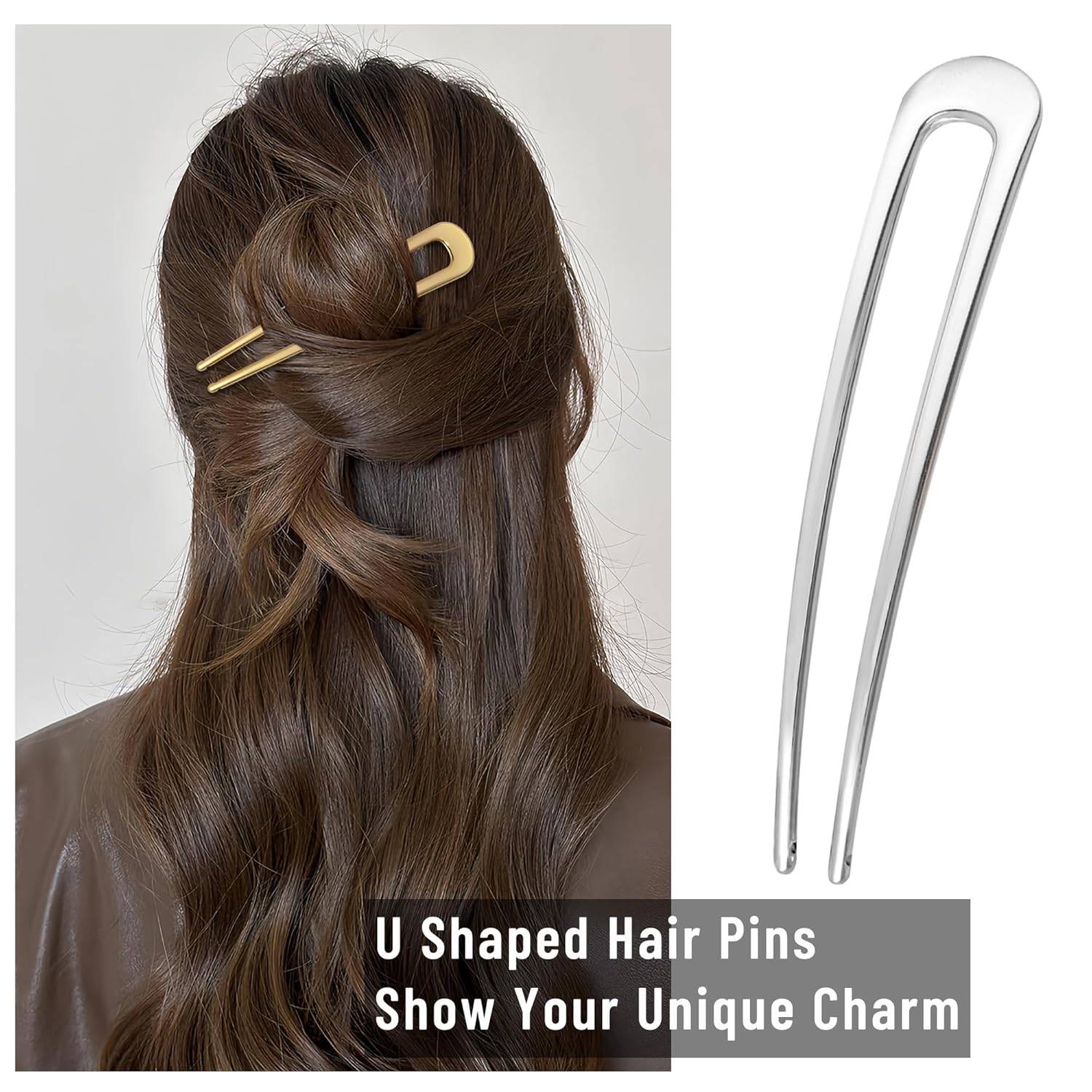 Metal U-Shaped French Hair Pins - Image 5