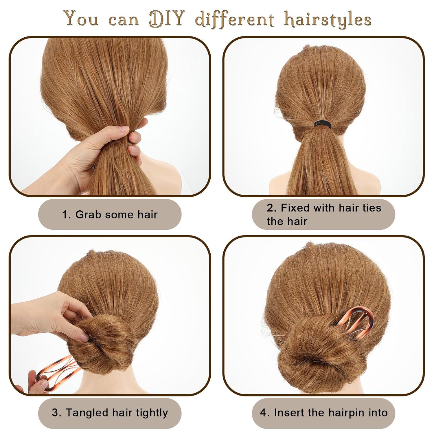 Vintage U-Shaped French Hair Pins - Image 3