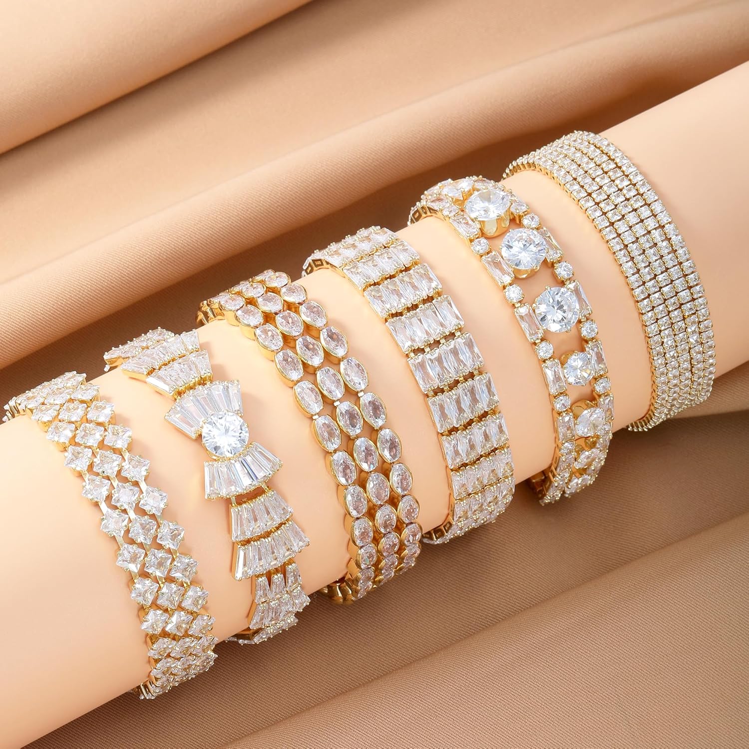 14K Gold Plated Women’S Tennis Bracelet - Image 6