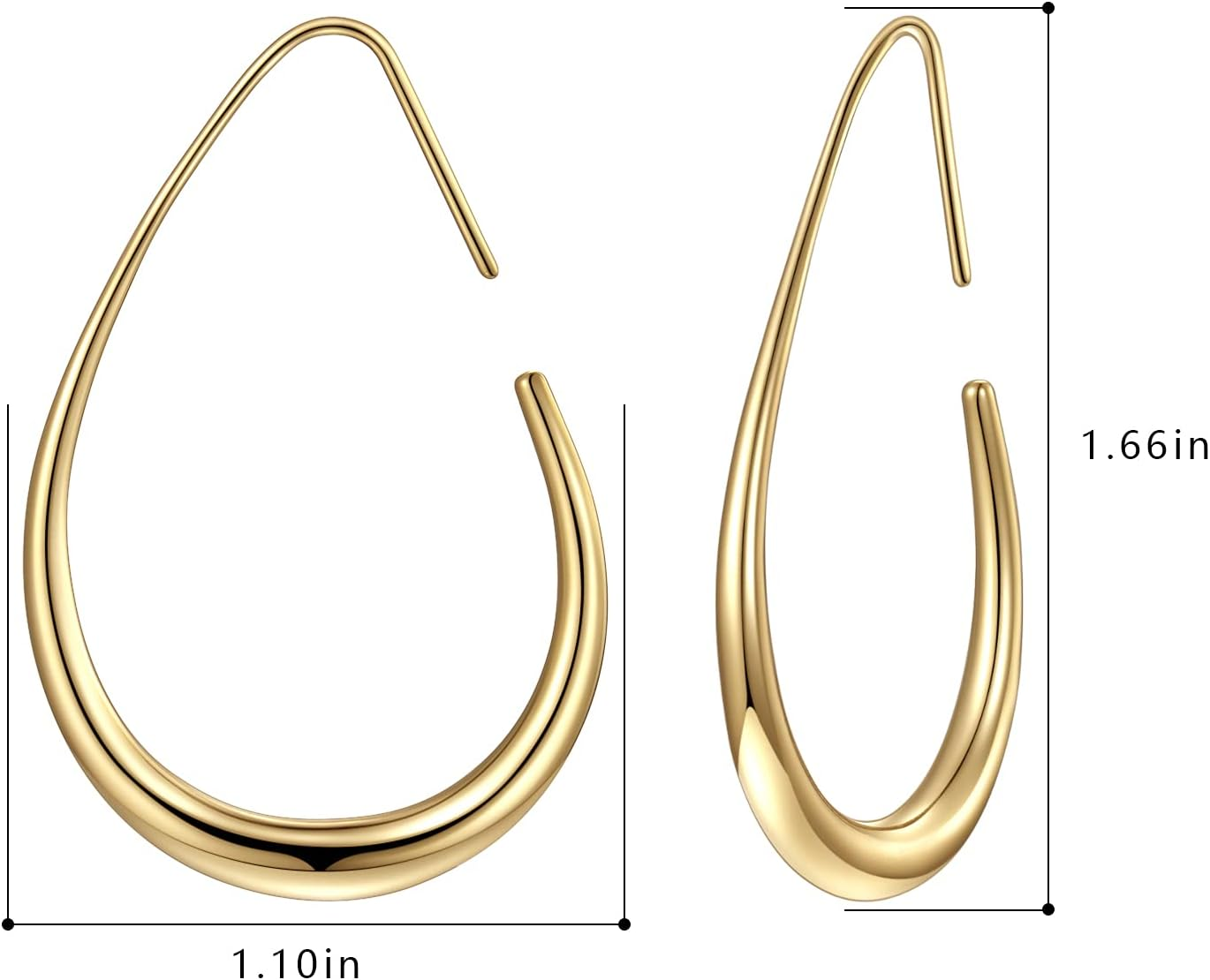 Lightweight Teardrop Hoop Earrings - Image 2