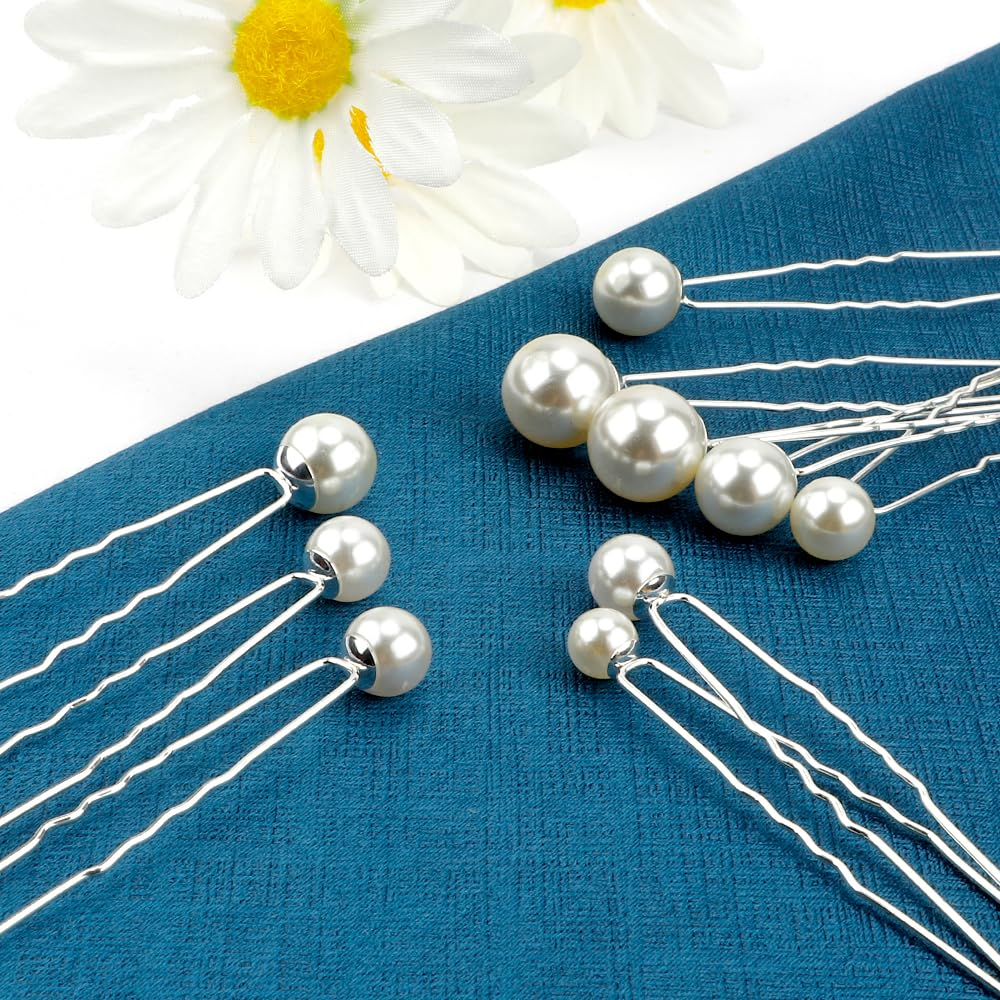 Pearl & Rhinestone U-Pin Set - Image 3