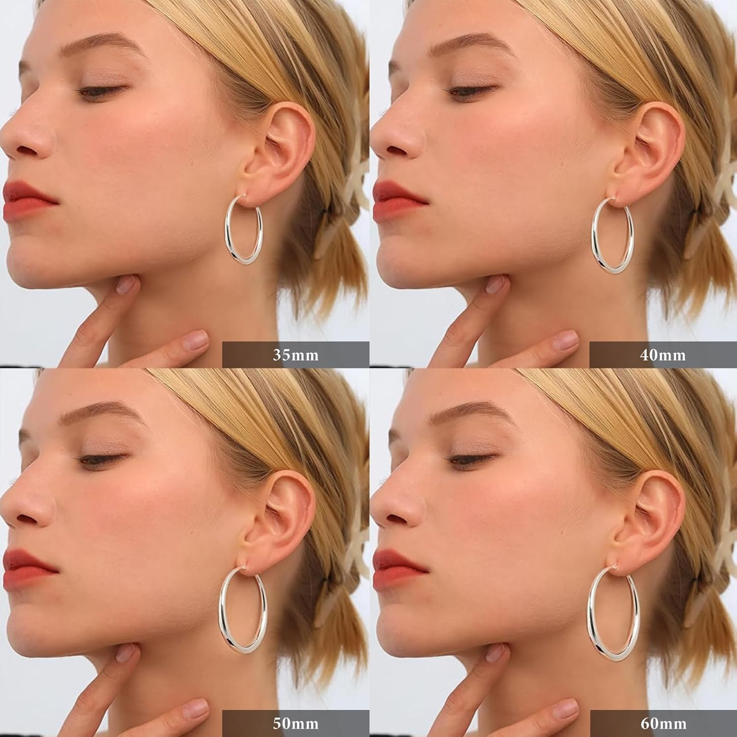 Sterling Silver Hoop Earrings - Image 3