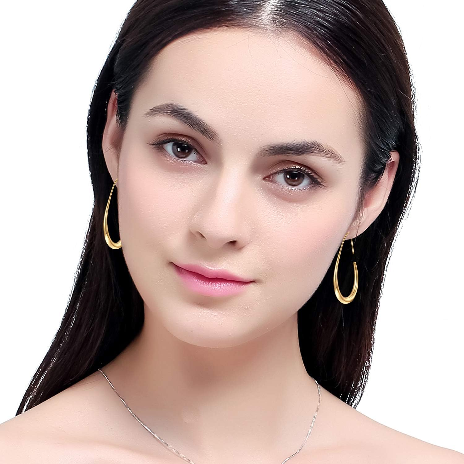 Lightweight Teardrop Hoop Earrings - Image 5
